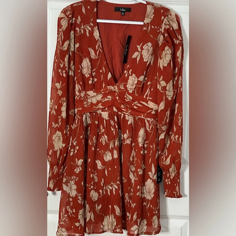 Lulu's Scarlet Floral Mini Dress - Picture 5 of 11